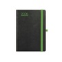 Kalendart Nero 2026 N015 A5 heti beosztású fekete-zöld határidőnapló