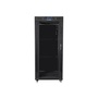 Lanberg FF01-6827-12BL 19" 27U SZÉL:600mm MÉLY:800mm MAG:1431mm lapraszerelt LCD üvegajtós fekete rack szekrény