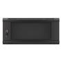 Lanberg WF01-6404-10B 19" 4U SZÉL:600mm MÉLY:450mm MAG:290mm lapraszerelt üvegajtós fekete fali rack szekrény