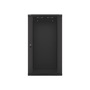 Lanberg WF01-6622-10B 19" 22U SZÉL:600mm MÉLY:600mm MAG:1085mm lapraszerelt üvegajtós fekete fali rack szekrény