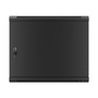Lanberg WF01-6409-00B 19" 9U SZÉL:600mm MÉLY:450mm MAG:512mm lapraszerelt fémajtós fekete fali rack szekrény