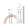 Devia ST106178 Smart Series Woven 1m 60W PD Type-C/Type-C rózsaszín adat és töltőkábel