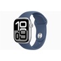 Apple Watch S10 GPS (42mm) ezüst alumínium tok, denim sportszíj (M/L) okosóra