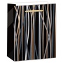 IRIS matt papírtasak boros fekete/bronz csíkos 12 x 36cm