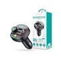 Devia ST112513 Smart Series autós gyorstöltő 30W PD+QC 2xUSB/AUX/MP3 fekete Bluetooth FM-transmitter