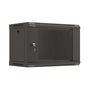 Lanberg WF03-5306-10B 19" 6U SZÉL:540mm MÉLY:350mm MAG:370mm lapraszerelt üvegajtós fekete fali rack szekrény