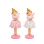 IRIS polirezin tündér, virágkehely szoknyában, rózsaszín fehér 2 x 15cm