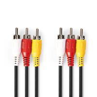 Kab Composit-video 3xRCA F - 3xRCA F 2m GOOBAY (50381)