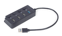 USB3 HUB 4 Port+kapcs. Gembird UHB-U3P1U2P3P-01 Bk USB3 HUB 4 Port+kapcs. Gembird UHB-U3P1U2P3P-01 Bk