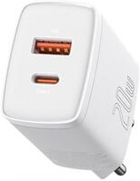 Adapter USB+USB-C Baseus 20W White CCXJ-B02