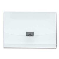 Office Depot 2,5 cm áttetsző kapcsos fehér irattáska