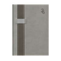 Kalendart Vario 2026 V021 A5 napi beosztású szürke-sötétszürke határidőnapló