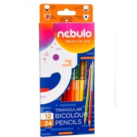 Nebulo kétvégű háromszögletű 12/24 színesceruza készlet
