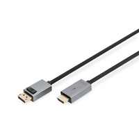 DIGITUS High Speed UHD 4K 3D 30Hz aranyozott 1.2 DisplayPort - HDMI type A kábel 1,8m