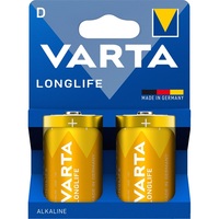 VARTA 4120101422 Longlife D (LR20) góliát elem 2db/csomag (műanyagmentes csomagolás)