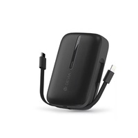 Devia ST387562 Kintone Series 10000mAh fekete USB+Type-C powerbank + Type-C/Lightning kábel