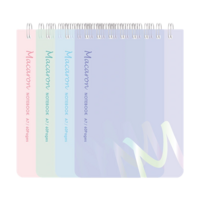 Deli Macaron A7 60 lapos színes vonalas spirál notesz