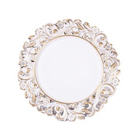 IRIS műanyag tálca, indás szélű, fehér arany 33 cm