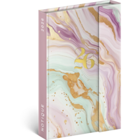 Realsystem 2026 Pink Marble 5412 B6 mágneses zsebnaptár