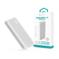 Devia ST125643 Kintone Series Lite 5 2xUSB/Type-C/microUSB 10.000 mAh fehér power bank Devia ST125643 Kintone Series Lite 5 2xUSB/Type-C/microUSB 10.000 mAh fehér power bank