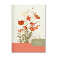 Period Flowers Beige 2026 A5 napi beosztású határidőnapló Period Flowers Beige 2026 A5 napi beosztású határidőnapló