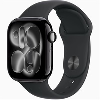 Apple Watch S11 GPS-es (42mm) kozmoszfekete alumínium tok, fekete S/M sportszíjas okosóra