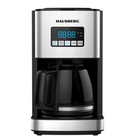 Hausberg HB-3755 1200W WiFi app vezérléssel, időzítővel, 1,8L üveg kancsóval elektromos kávéfőző Hausberg HB-3755 1200W WiFi app vezérléssel, időzítővel, 1,8L üveg kancsóval elektromos kávéfőző